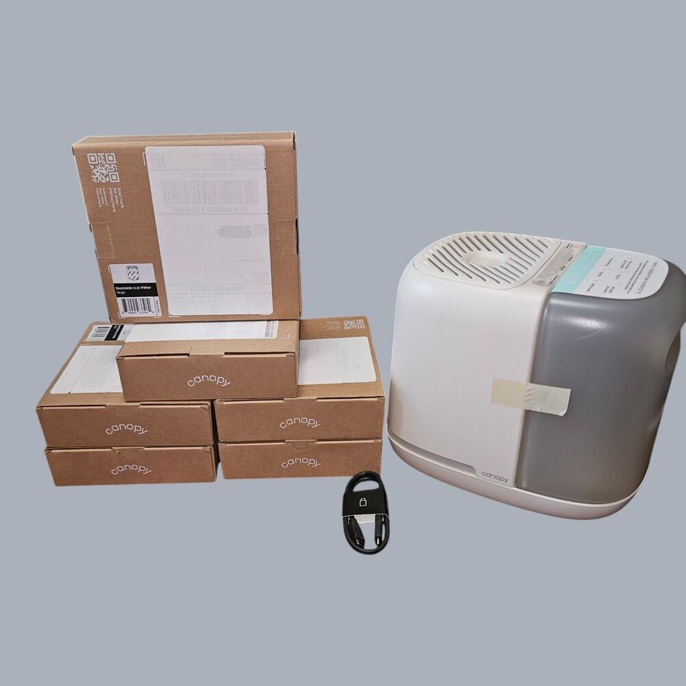Canopy Bedside 2.0 Humidifier Cream Open Box + 6 NEW Unopened Filters